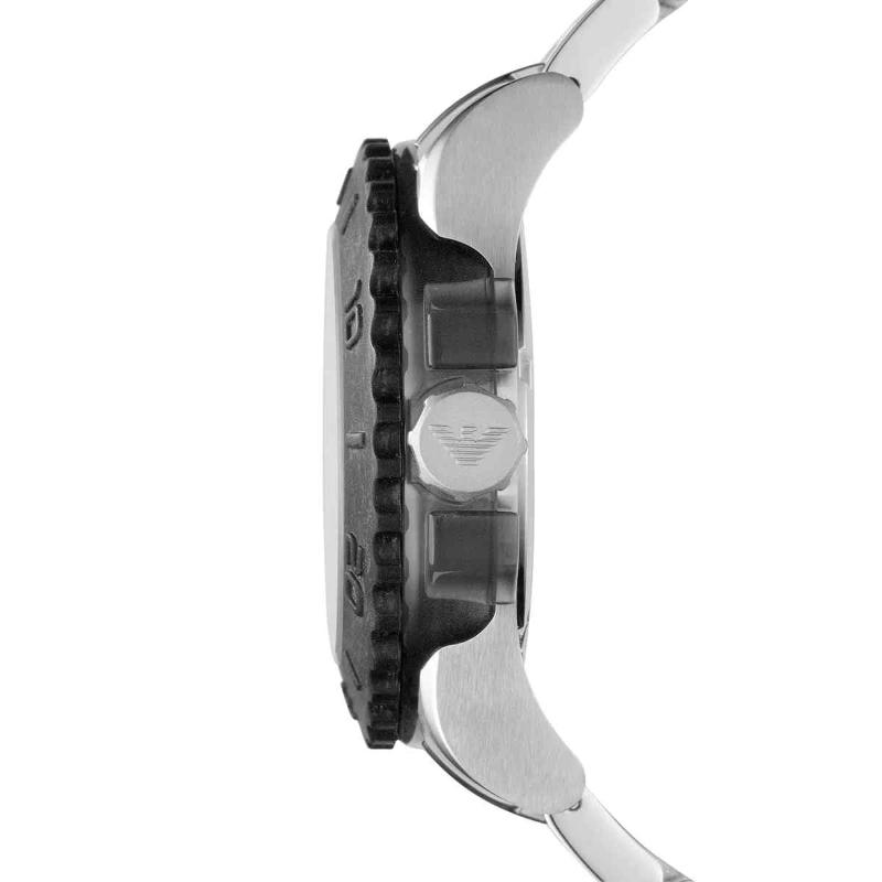 Emporio Armani AR5970 Sportivo Men’s Watch – Black Dial, Stainless Steel Bracelet - Image 2