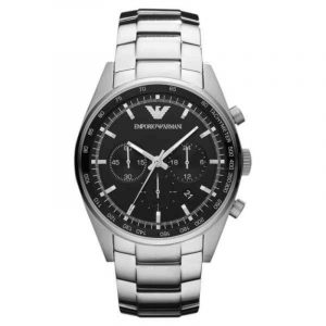 Emporio Armani AR5980 Sportivo Chronograph – Black Dial, Silver Stainless Steel Bracelet