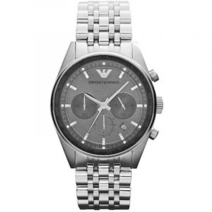Emporio Armani Men's Chronograph Watch - AR5998 Grey Dial & Black IP Bracelet