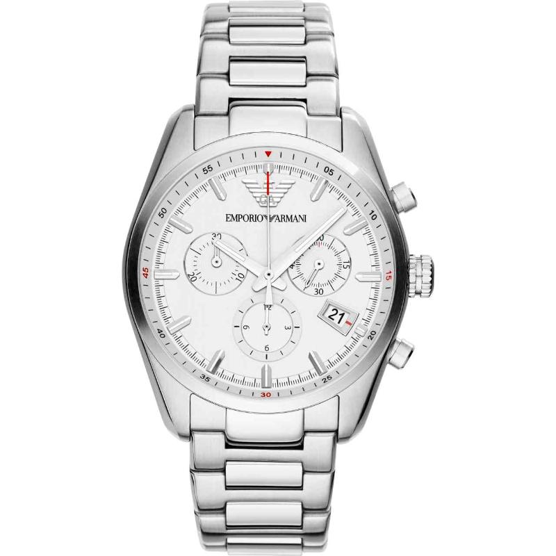 Emporio Armani Men's Chronograph Watch - AR6013 Silver Dial & Stainless Steel Bracelet