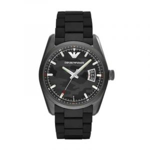 Emporio Armani Men's Chronograph Watch - AR6052 Gunmetal PVD & Black Dial Bracelet