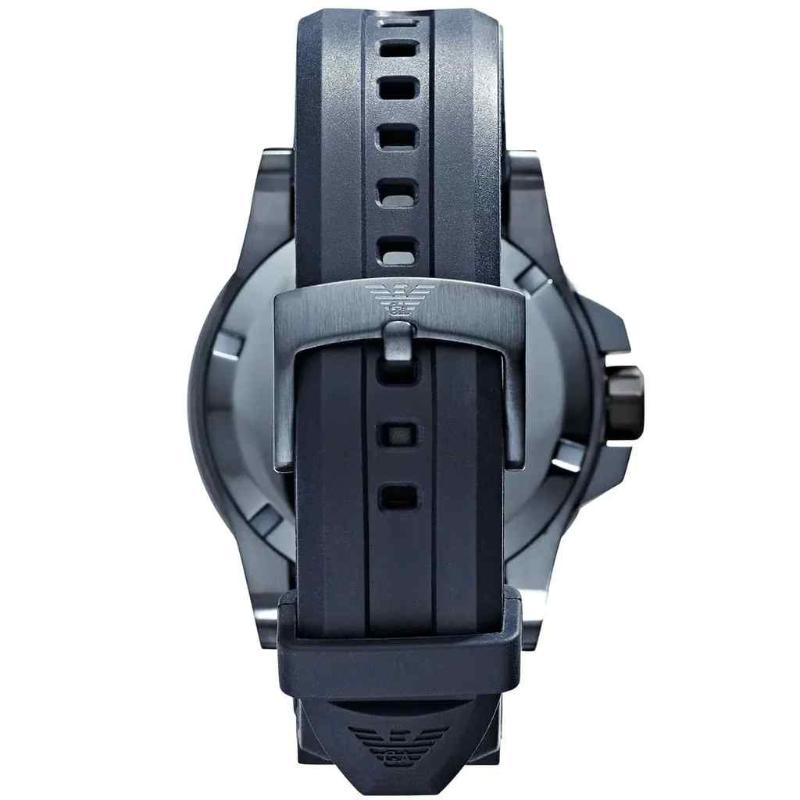 Emporio Armani Men's Chronograph Watch - AR6100 Black Dial & Black Rubber Strap - Image 3